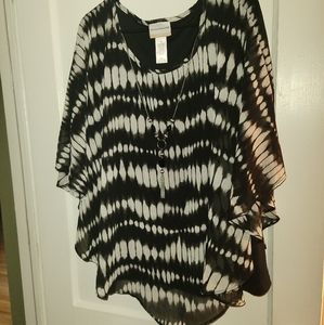 Black and white blouse Alfred Dunner 1x
